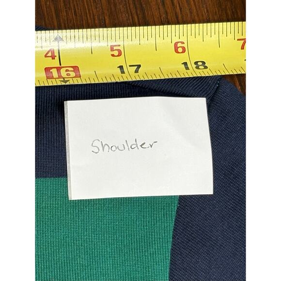 Rowling Blazers Block Stripe Rugby Shirt Navy Hunter Small - Picture 7 of 9